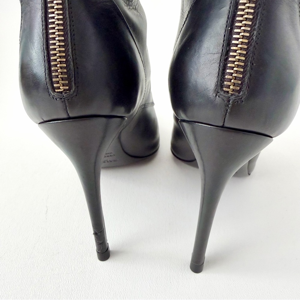 BALMAIN || Nina Black Leather Buckle Lace Up Ankle Boots Stiletto Heels EU 38 - Picture 8 of 16